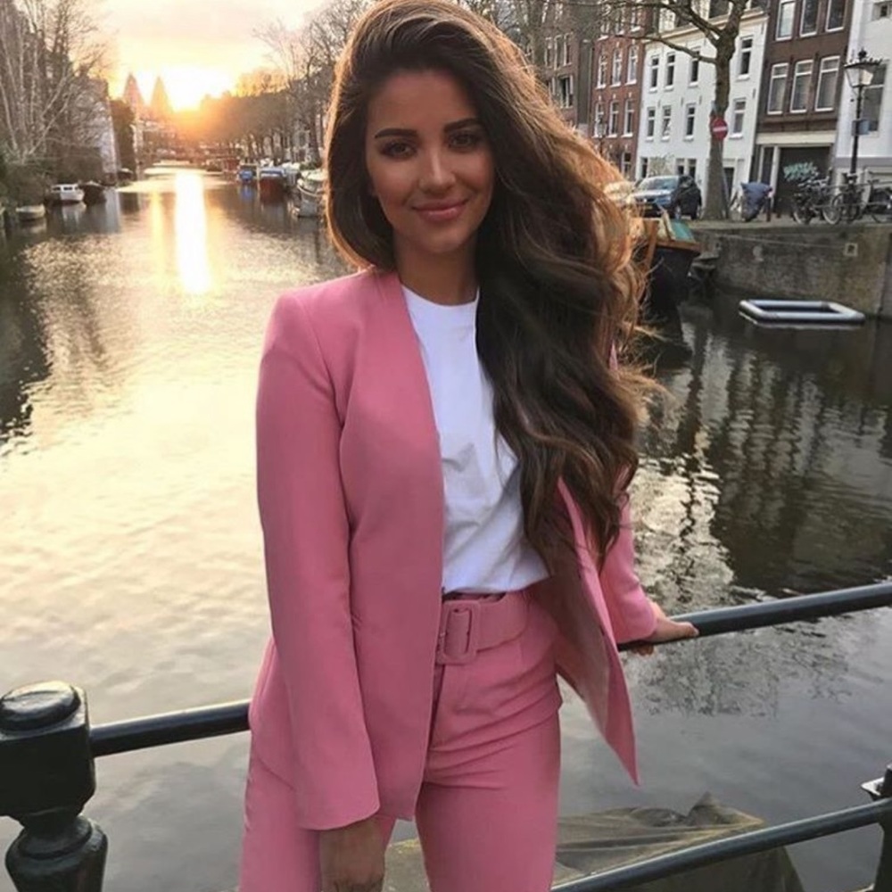 - Zara pink belted classic Pant Suit - Picture 3 of 13